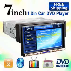 TouchScreen One Din Car Dash Stereo DVD VCD Player iPod TV 