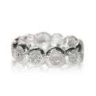 Trifari Crystal Ring Circular Design Silver