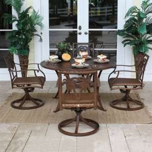 com Coco Palm Swivel Slatted Outdoor Dining Set By Hospitality Rattan 