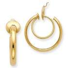 JewelBasket Clip on Hoop Earrings   14k Yellow Gold Clip on Hoop 