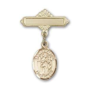  Badge with St. Sebastian Charm and Polished Badge Pin St. Sebastian 