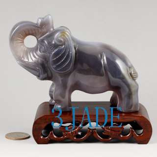 Natural Onyx / Agate Carving/Sculpture Elephant Statue  