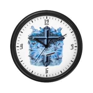  Wall Clock Holy Cross Doves And Bible 