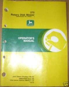 John Deere 270 Rotary Disk Mower Operators Manual  
