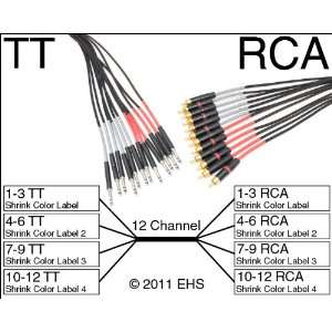  Mogami 2933 12 Channel TT to RCA snake Electronics