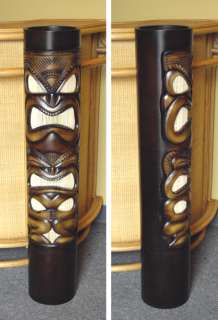   hand carved tropical mango wood tiki face floor lamp this lamp is made