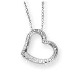   Diamond Heart on Cross Pendant Fancy Necklace in 14k White Gold