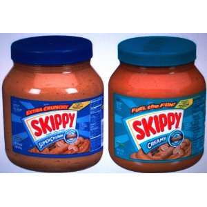 Skippy, 1 Creamy & 1 Chunky Peanut Butter, 64 ounce Containers (Pack 