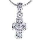   Jeweled Cross Pendant, w/ Cubic Zirconia stones, 3/4 (19mm) tall