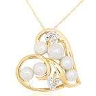    is Me 18K Yellow Gold Akoya Cultured Pearl and Diamond Heart Pendant