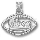   Patriots Sterling Silver PATRIOTS Pierced Logo Football Pendant