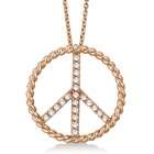 allurez diamond peace sign swirl pendant necklace 14k rose gold
