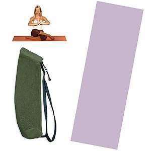 Yoga Mat w/Mesh Bag (Amethyst Light Purple)  Sports 