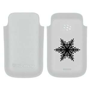  Poinsettia Snowflake on BlackBerry Leather Pocket Case 
