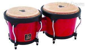 Latin Percussion LPA601 Aspire Wood Bongos Red Natural  