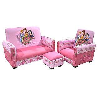 Disney Princess Jeweled Gardens Toddler Sofa, Chair and Ottoman Set 