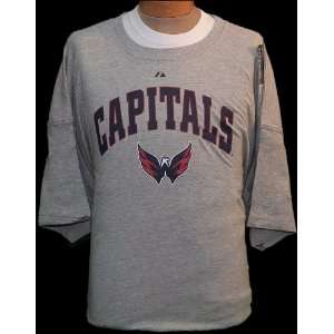  6XL NHL Washington Capitals Logo Gray Short Sleeve T shirt 