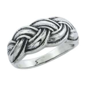   Sterling Silver Braided Ring, 11/32 in. (9 mm) wide, size 5.5 Jewelry