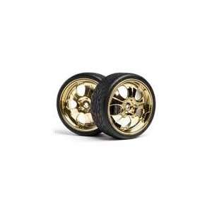  Mounted Low Tread Tire, Gold (4) Toys & Games