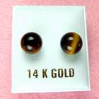 goldia 14k Gold Tigers eye Leaf Drop Earrings
