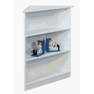  Giftmark Corner Three Tier Bookcase with Top Shelf White 