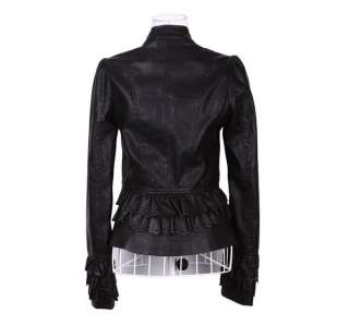   of the latest trends in washed leather Womens Short Jacket  