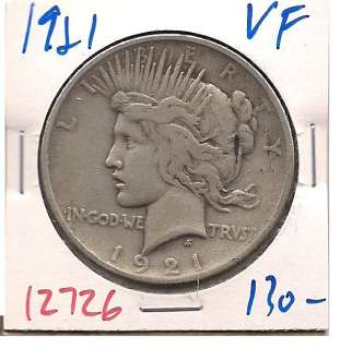 1921 Peace Liberty Silver Dollar Very Fine #12726+  