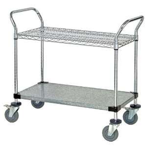  Chrome Wire Solid Utility Cart   WRC 23CG   All Sizes 