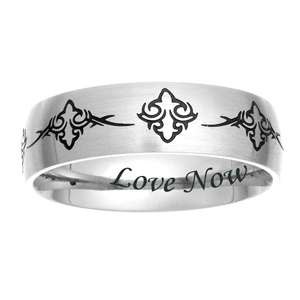 Limoges Jewelry Mens Stainless Steel Fleur de Lis Engraved Band at 