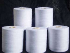 Large White 100% Cotton Overlocker Thread 3,000 Each  