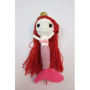    Ruby Red Mermaid Voodoo String Doll Keychain 