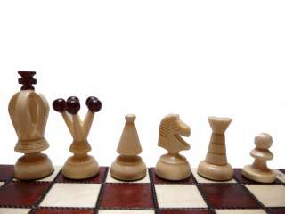 Polish Hand Carved Wooden High Quality Chess Set Kings Small  