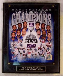   BOWL XLVI CHAMPS PLAQUE 2 DAY MAIL GIFT BOX FREE INSURANCE  