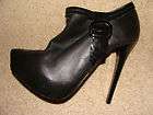 WILD PAIR BLACK LEATHER ANKLE BOOTS Size6 1/2