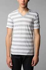 BDG Heather Stripe V Neck Tee