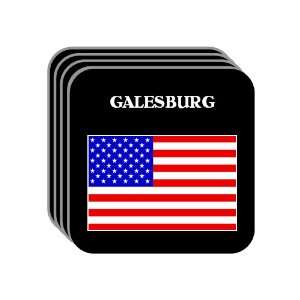  US Flag   Galesburg, Illinois (IL) Set of 4 Mini Mousepad 
