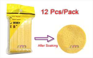 12 Pcs Cleansing Cellulose Sponge Face Wash Makeup Buffer Remover 