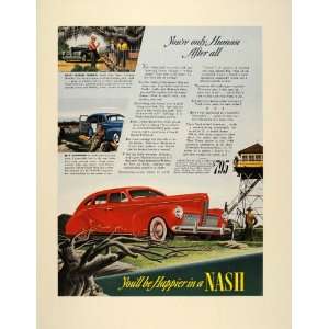  1940 Ad Nash Vintage Red Automobile Car Sedan Price 
