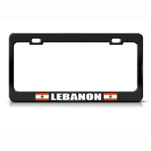  Lebanon Lebanese Flag Black Country Metal license plate 