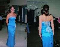 Turquoise Michaelangelo Pageant Prom Corset Back 2 Piece Suit Gown Sz 