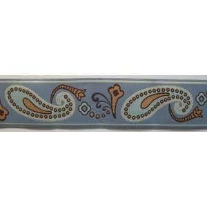  Paisley Jacquard Decorative Ribbon Trim Gray Blue Beige 1 