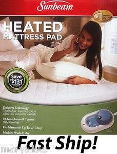 NEW Twin Sunbeam Quilted Heated Mattress Pad  