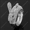   Swarovski Crystals rhinestone rabbit Bangle Bracelets cuff vintage