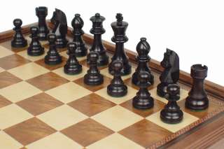 German Knight Chess Set Ebonized with Case 3.25 King  