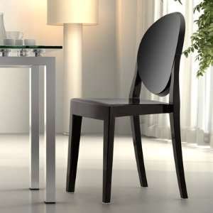  Set of 4 Zuo Anime Black Acrylic Dining Chairs Furniture & Decor