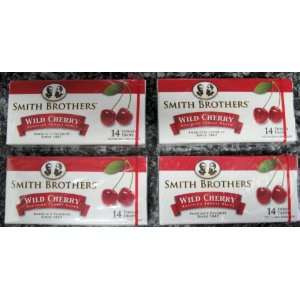  4 Boxes Smith Brothers Cough Drops Wild Cherry 14 Ct 