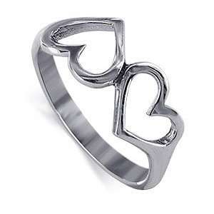 Sterling Silver 20mm Length Emotional Twin Heart Love Polished Finish 