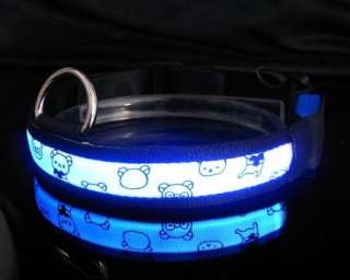 New LED Pet Dog Safety Collar Changeable Flashing Light Size S M L XL 