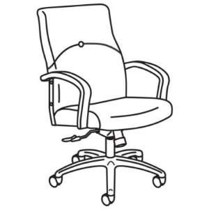  Chair, Executive High Back, 23x28x43, Mahogany/Lava 