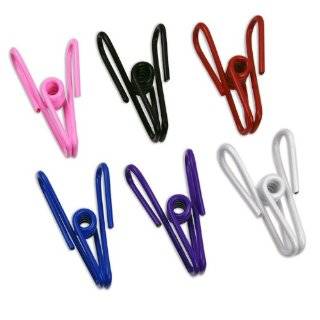 Set of 25 PVC Coated 2 Steel Wire Clips   Six Bright Colors